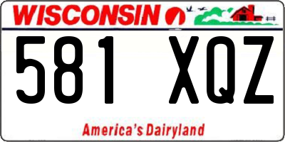 WI license plate 581XQZ