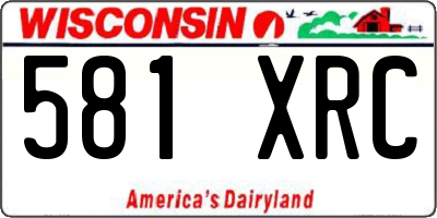 WI license plate 581XRC