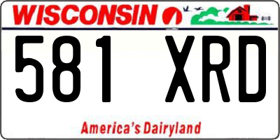 WI license plate 581XRD