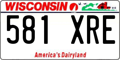 WI license plate 581XRE