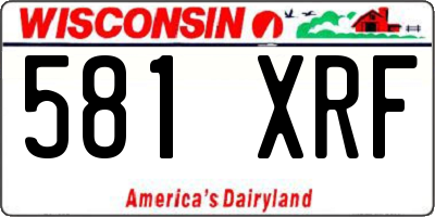 WI license plate 581XRF