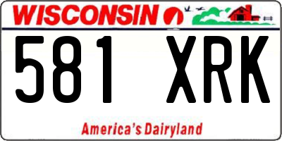 WI license plate 581XRK