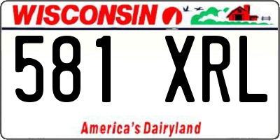 WI license plate 581XRL