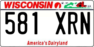 WI license plate 581XRN