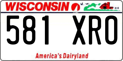 WI license plate 581XRO