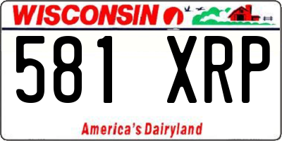 WI license plate 581XRP