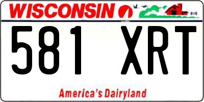 WI license plate 581XRT