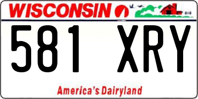 WI license plate 581XRY