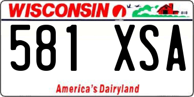 WI license plate 581XSA