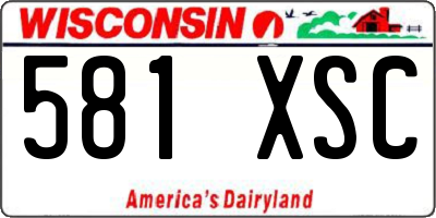 WI license plate 581XSC