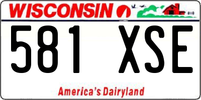 WI license plate 581XSE