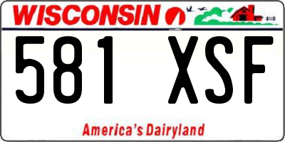 WI license plate 581XSF