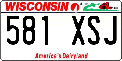 WI license plate 581XSJ