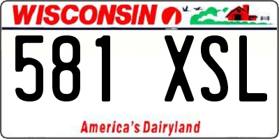 WI license plate 581XSL