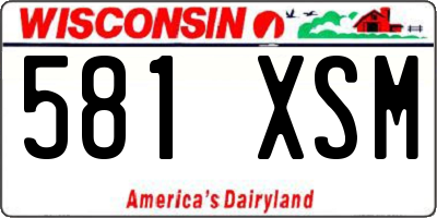 WI license plate 581XSM