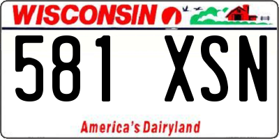 WI license plate 581XSN