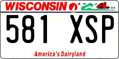 WI license plate 581XSP