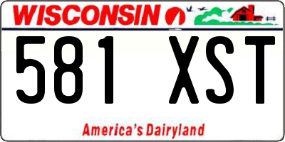 WI license plate 581XST