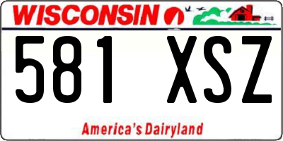 WI license plate 581XSZ