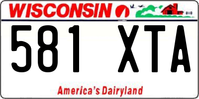 WI license plate 581XTA