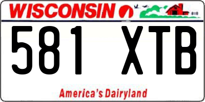WI license plate 581XTB