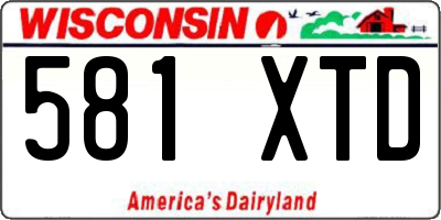 WI license plate 581XTD