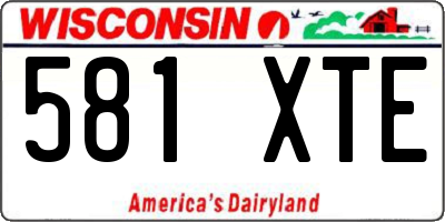 WI license plate 581XTE