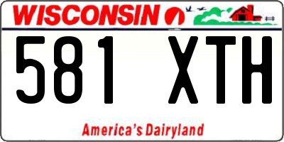 WI license plate 581XTH