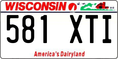 WI license plate 581XTI
