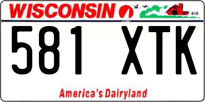 WI license plate 581XTK