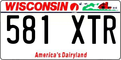 WI license plate 581XTR