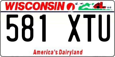 WI license plate 581XTU