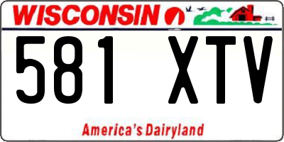 WI license plate 581XTV
