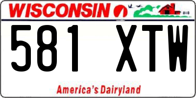 WI license plate 581XTW