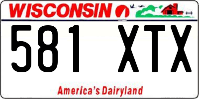 WI license plate 581XTX