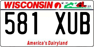 WI license plate 581XUB