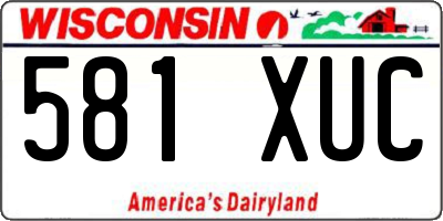 WI license plate 581XUC