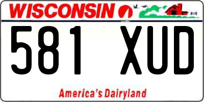 WI license plate 581XUD