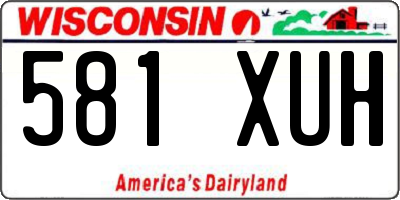 WI license plate 581XUH