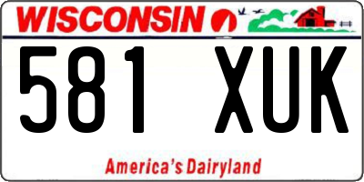 WI license plate 581XUK