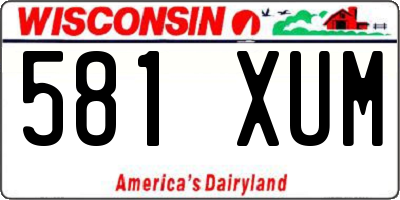 WI license plate 581XUM