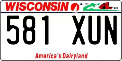 WI license plate 581XUN