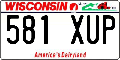 WI license plate 581XUP