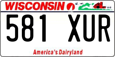 WI license plate 581XUR