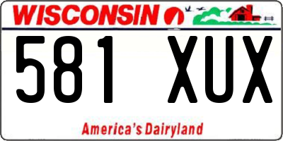 WI license plate 581XUX