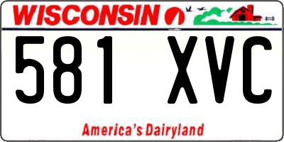 WI license plate 581XVC