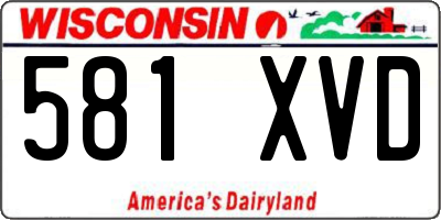 WI license plate 581XVD