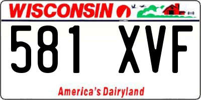 WI license plate 581XVF