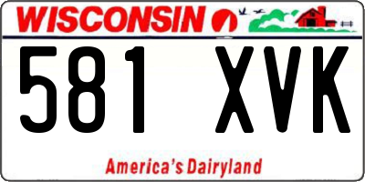 WI license plate 581XVK