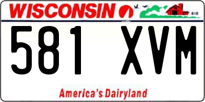 WI license plate 581XVM